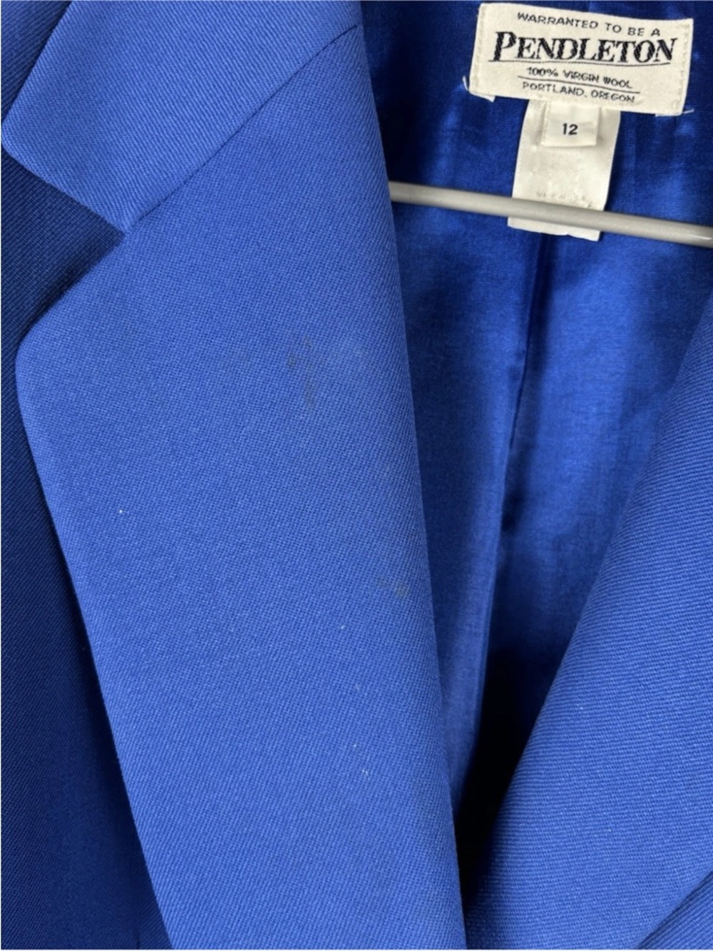 Vintage Pendleton Wool Blazer Womens 12 Blue USA Made Preppy - Picture 7 of 8